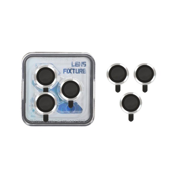 محافظ لنز رینگی اورجینال Lens Fixture شابلون دار Apple iPhone 17 Pro / iPhone 17 Pro Max - نقره ای (پک دار)