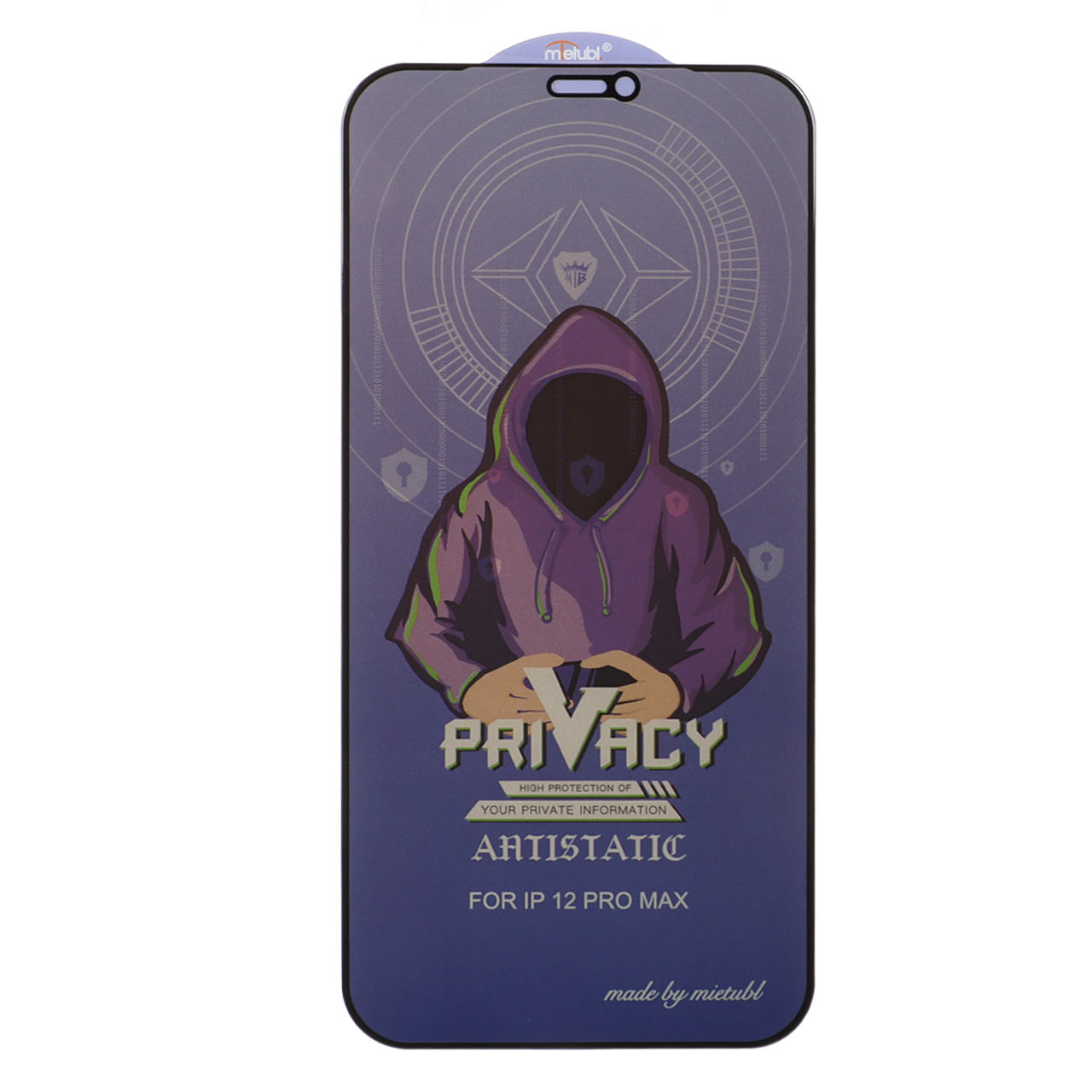 محافظ صفحه نمایش شیشه ای Full Cover Mietubl Anti Static Privacy مدل NTC - Apple iPhone 12 Pro Max