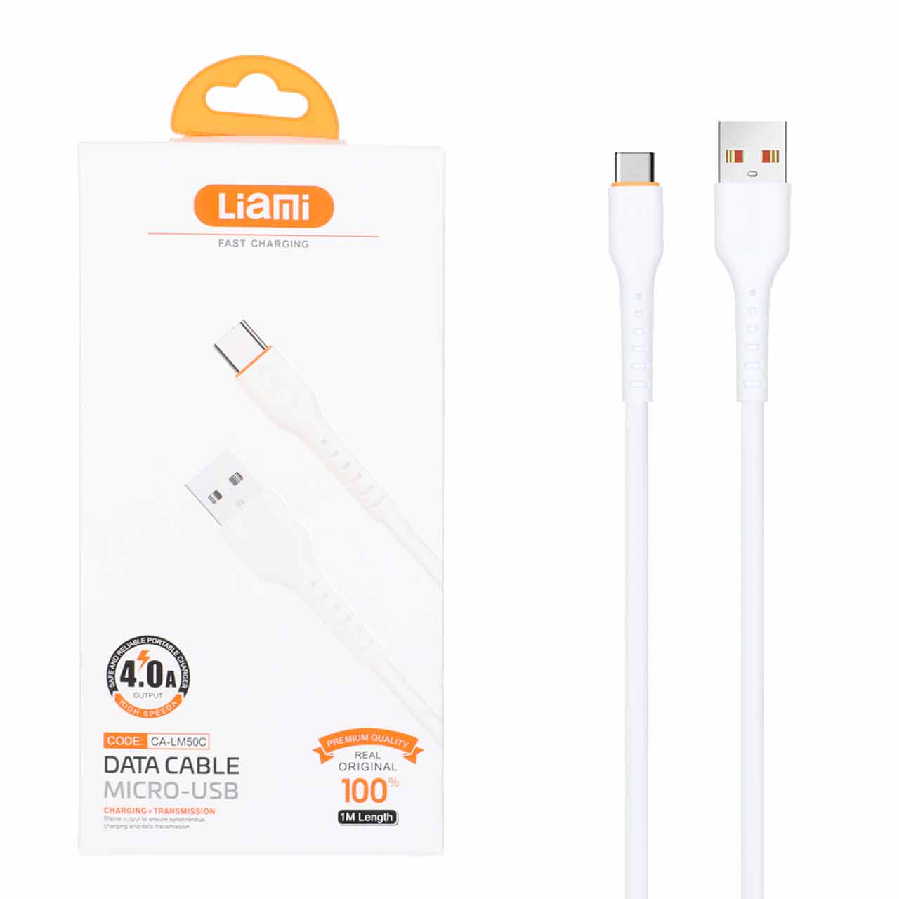کابل شارژ فست Liami Type-C مدل CA-LM50C - سفید (گارانتی شش ماهه شرکتی)