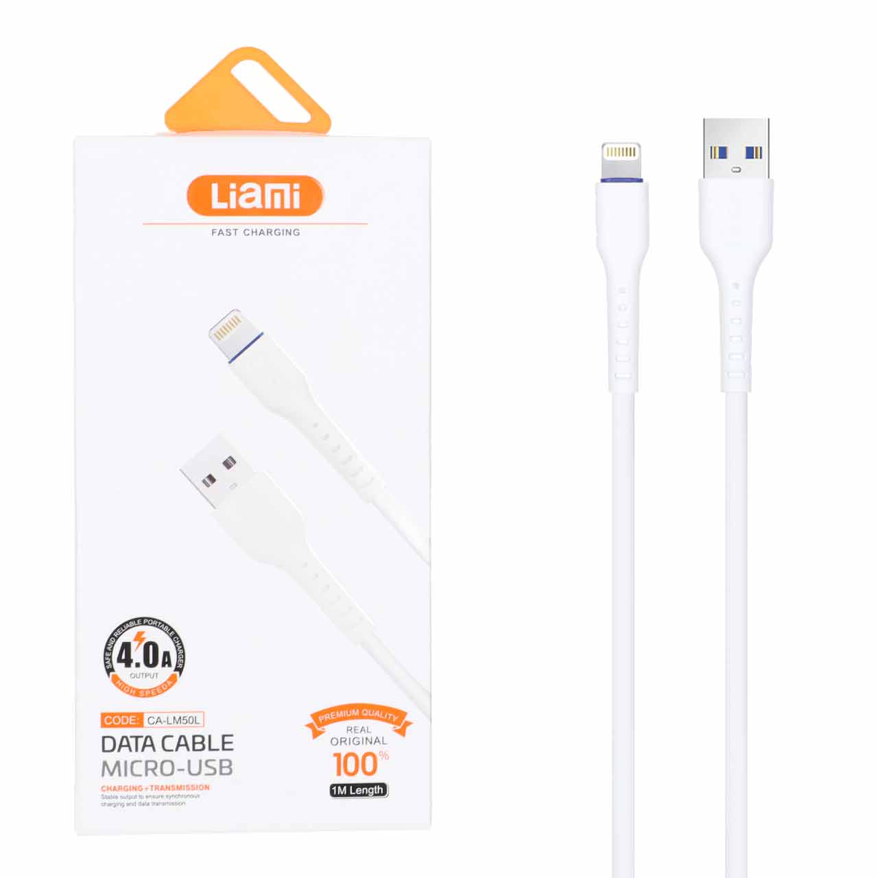 کابل شارژ فست آیفون Liami مدل CA-LM50L - سفید (گارانتی شش ماهه شرکتی)