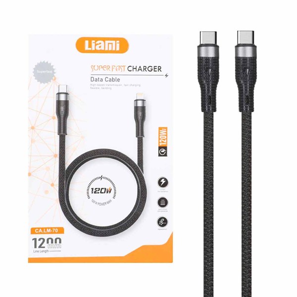 کابل شارژ PD و فست Liami Type-C To Type-C مدل CA.LM-70 120W - مشکی (گارانتی شش ماهه شرکتی)