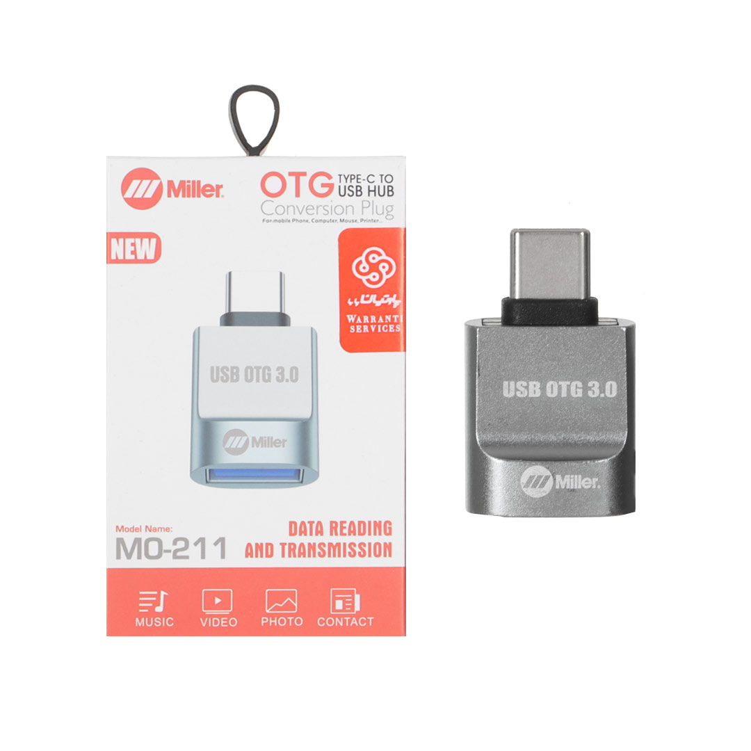 تبدیل Miller Type-C To USB3.0 - مدل MO-211 - خاکستری (گارانتی پارتیان پایا)