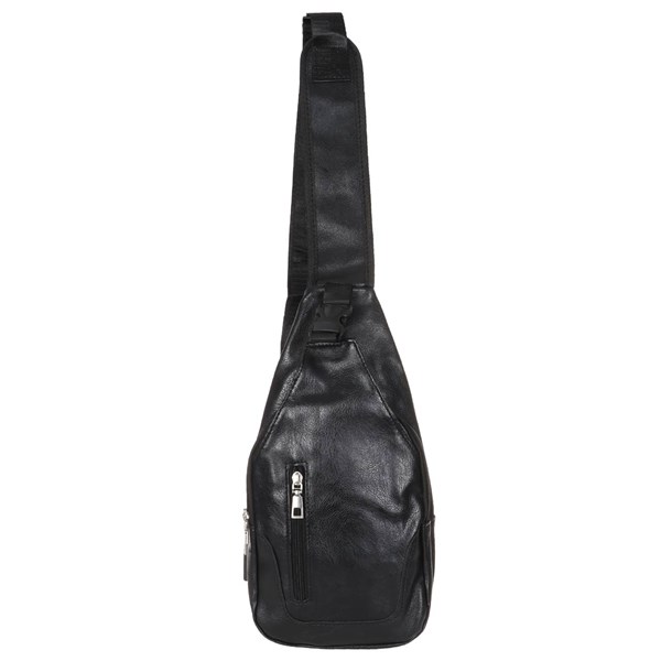 کیف تک بند مدل Body Bag چرمی - مشکی - کد1