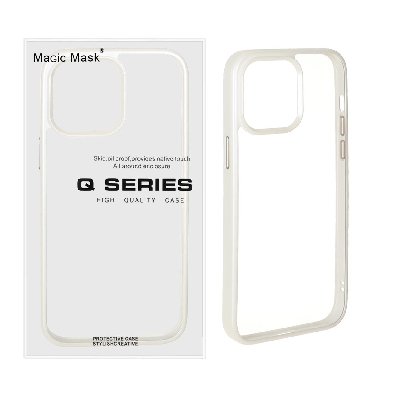 قاب اورجینال Q Series شفاف Ice مدل Apple iPhone 14 Pro Max - سفید (پک دار)
