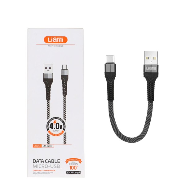 کابل شارژ فست پاوربانک Liami Type-C مدل LM-520C - خاکستری (گارانتی شش ماهه شرکتی)