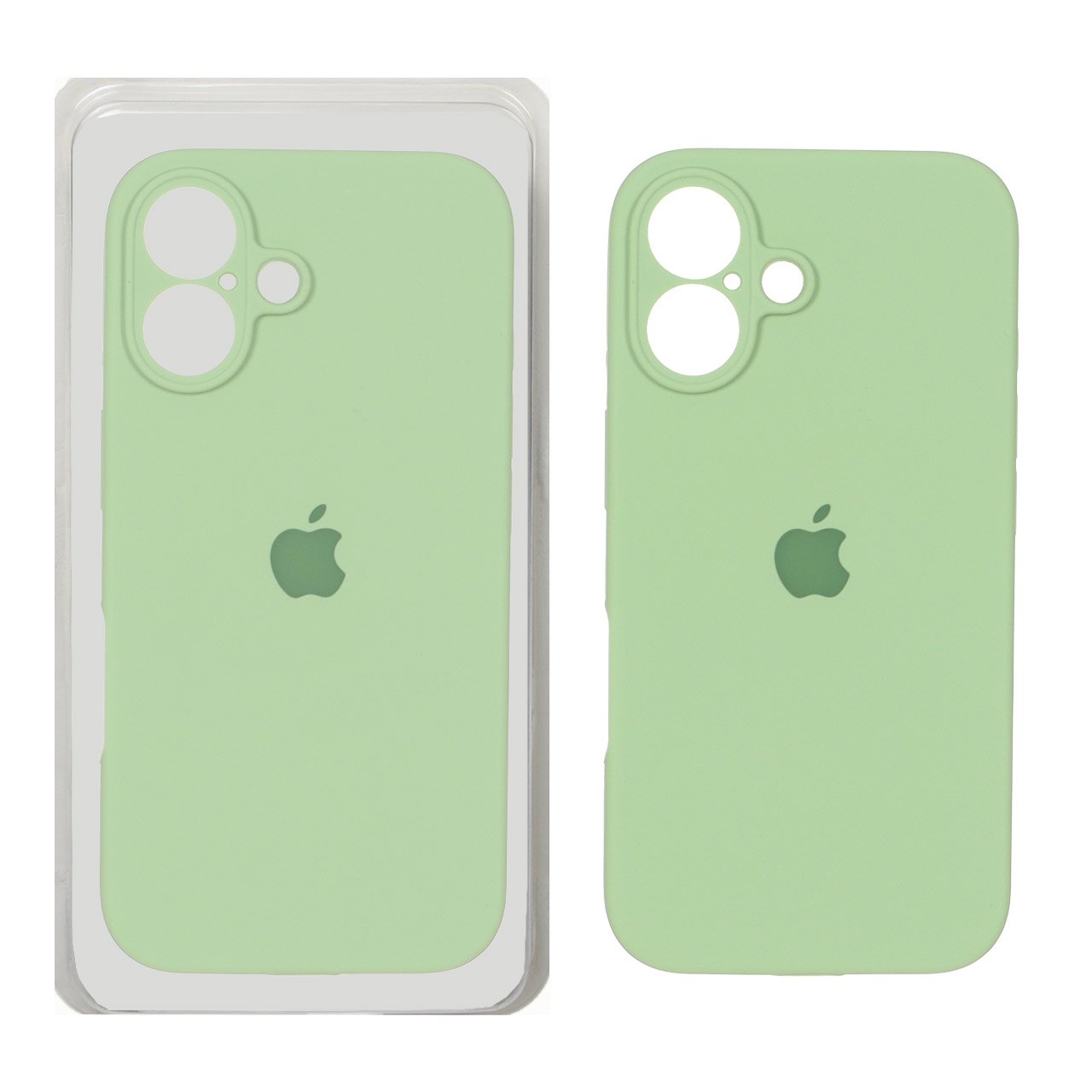 قاب سیلیکونی پاک کنی محافظ لنزدار اورجینال Apple iPhone 16 - سبز مغز پسته ای (پک دار) - NTC