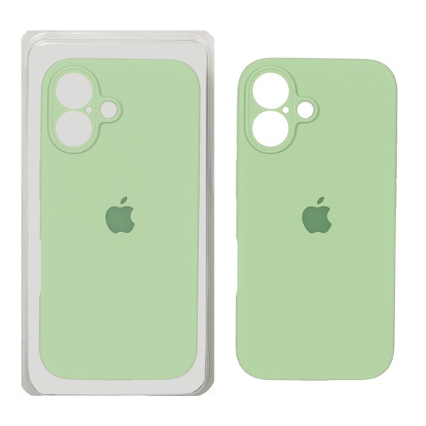 قاب سیلیکونی پاک کنی محافظ لنزدار اورجینال Apple iPhone 16 - سبز مغز پسته ای (پک دار) - NTC