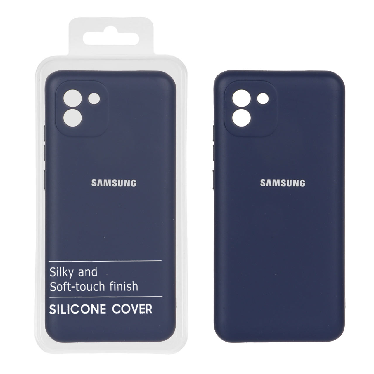 قاب نیو سیلیکون محافظ لنزدار RFF مدل Samsung Galaxy A03 - سرمه ای (پک دار)