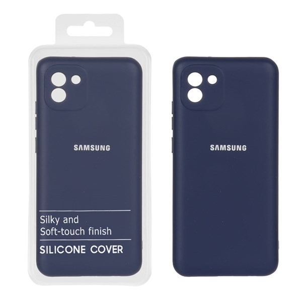 قاب نیو سیلیکون محافظ لنزدار RFF مدل Samsung Galaxy A03 - سرمه ای (پک دار)