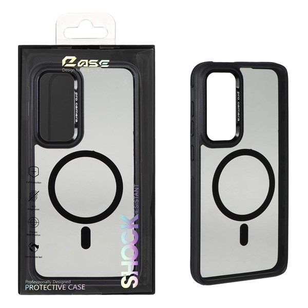 قاب Pro Camera لنز آلومینیومی دودی MagSafe دور هاشور Samsung Galaxy S24 FE - مشکی (پک دار) - MPS