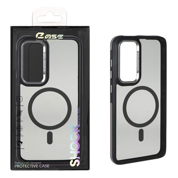 قاب Pro Camera لنز آلومینیومی دودی MagSafe دور هاشور Samsung Galaxy S24 FE - خاکستری (پک دار) - MPS