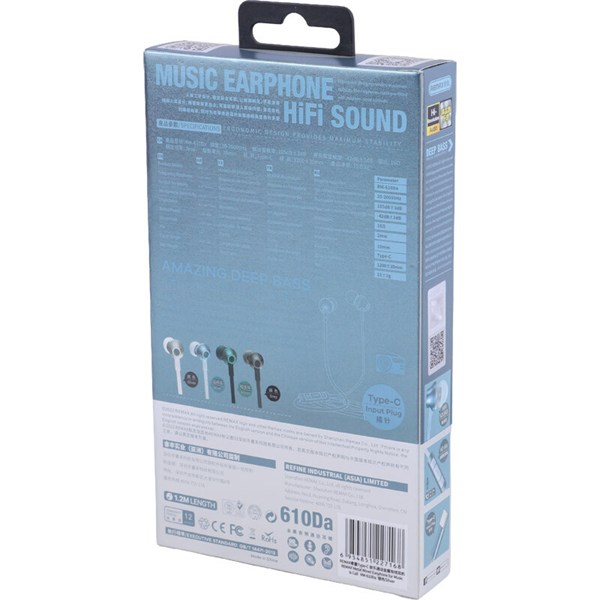 هندزفری تایپ سی ریمکس RM-610Da