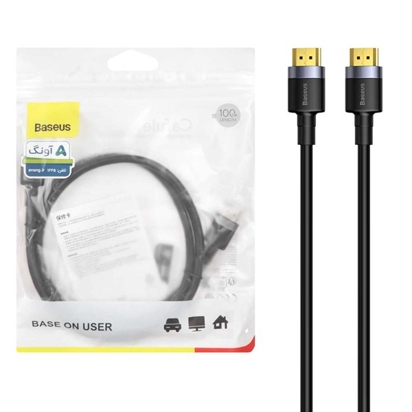 کابل 0.5 متری Baseus HDMI مدل CADKLF-E01 - مشکی (گارانتی 24 ماهه آونگ)