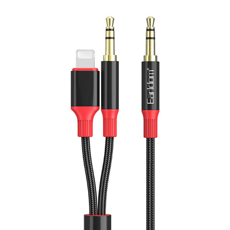 کابل تبدیل AUX به AUX/Lightning ارلدام ET-AUX79 طول 1.2 متر