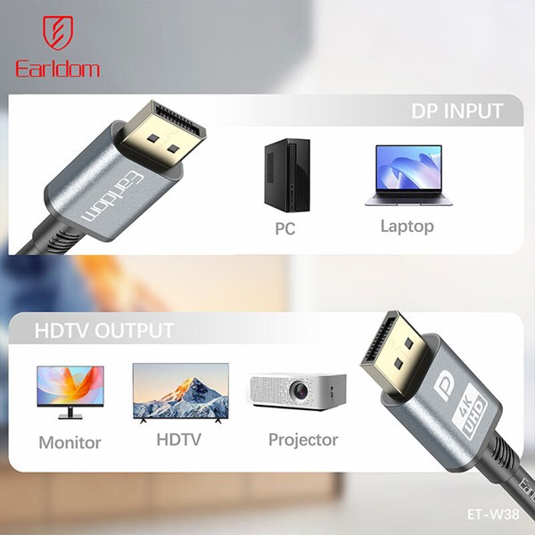 کابل Display 4K ارلدام ET-W38 طول 5 متر