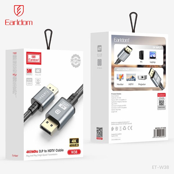 کابل Display 4K ارلدام ET-W38 طول 5 متر