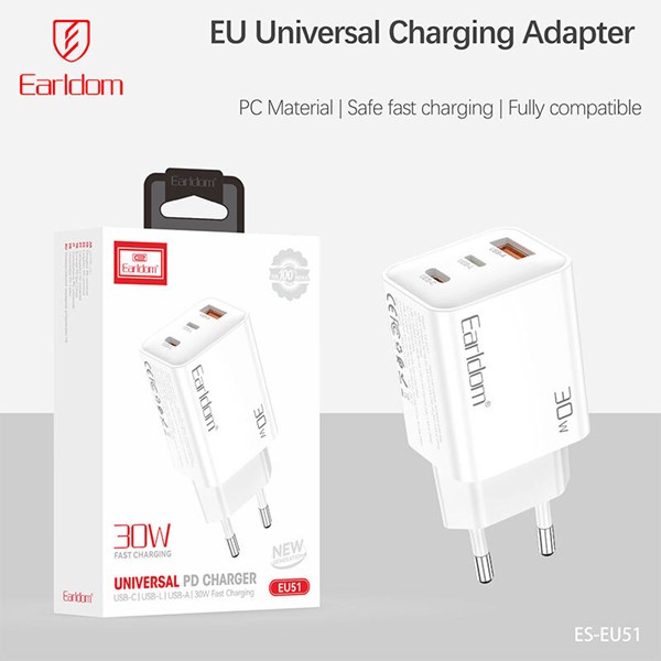شارژر دیواری 20 وات ارلدام ES-EU51 PD 3A
