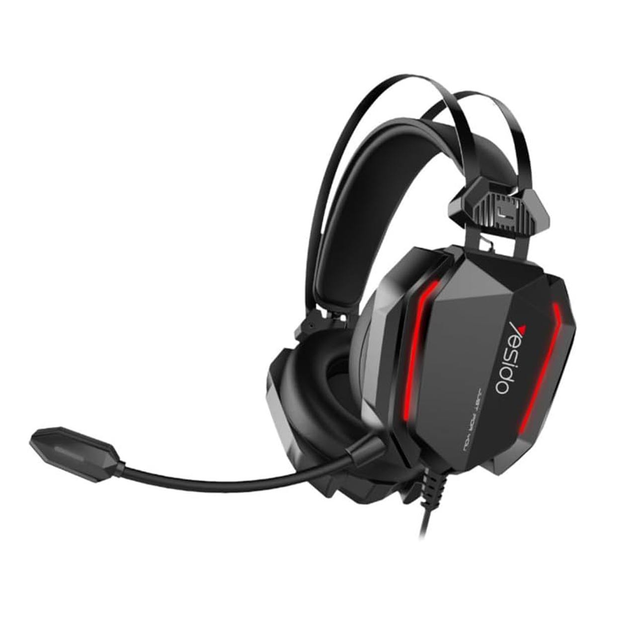 هدفون باسیم گیمینگ Yesido مدل EK03 ، با نورپردازی RGB - مشکی (گارانتی 18 ماه تعویض نیکان همراه)