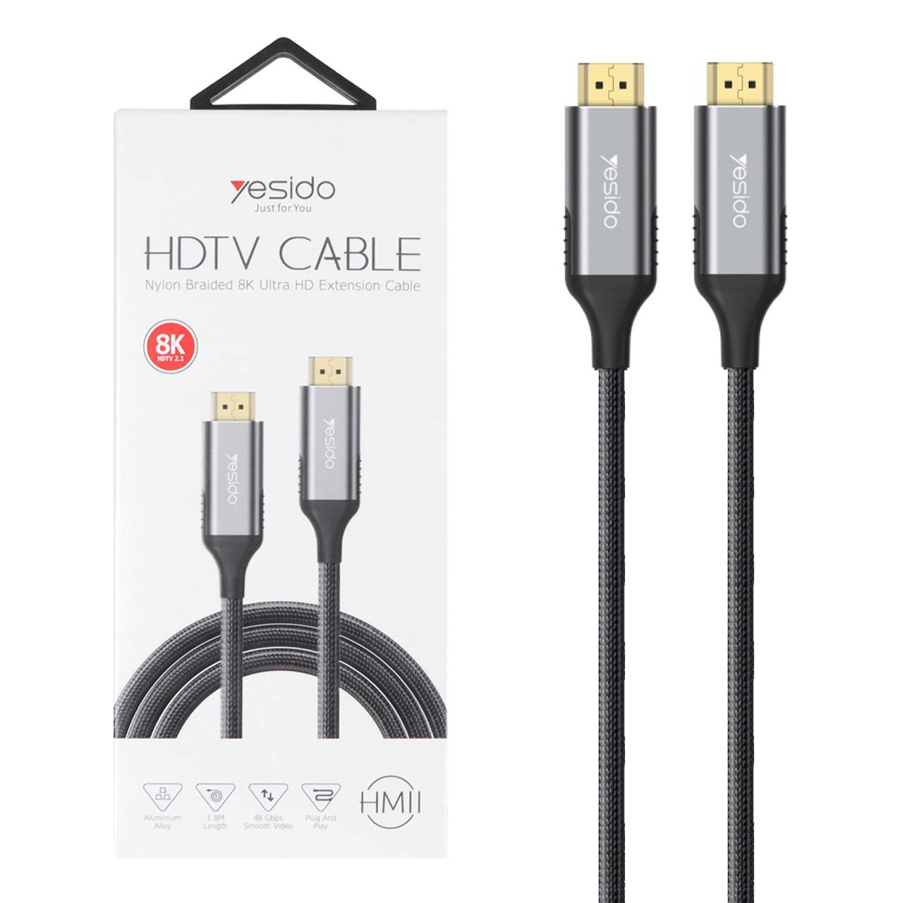 کابل 1.8 متری Yesido HDMI مدل HM11 - مشکی (گارانتی 18 ماه تعویض نیکان همراه)