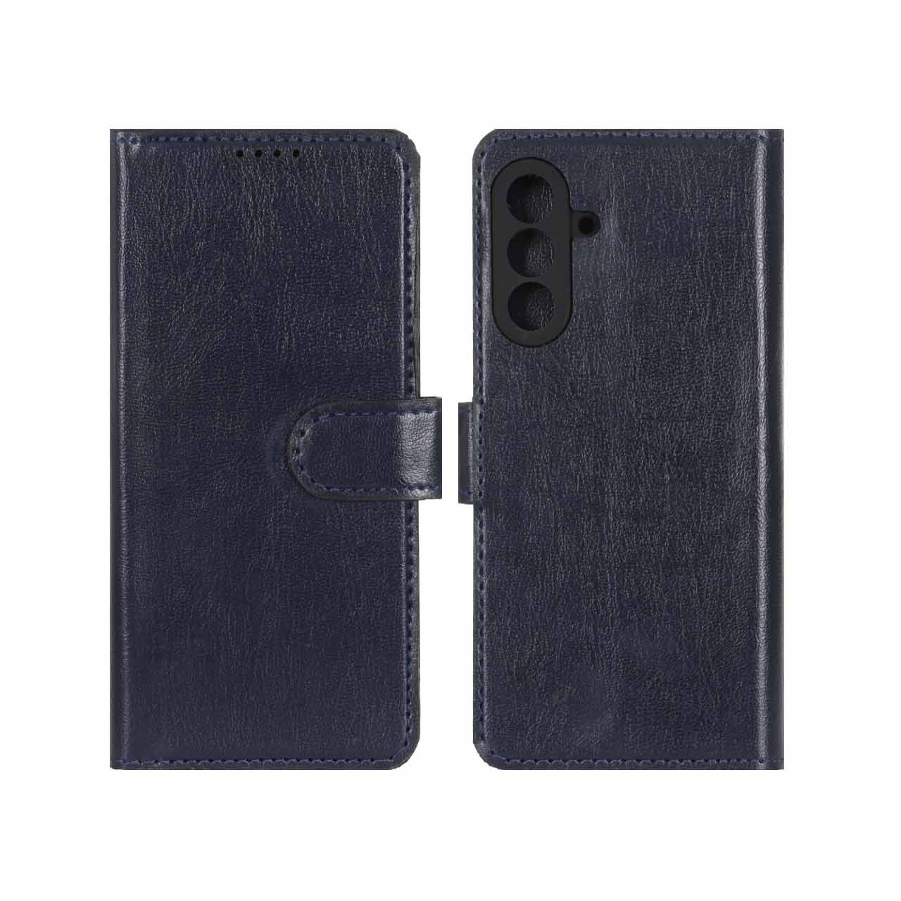 کیف موبایل چرمی مگنتی محافظ لنزدار Samsung Galaxy A17 / A26 - سرمه ای