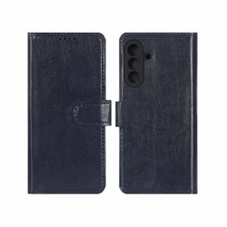 کیف موبایل چرمی مگنتی محافظ لنزدار Samsung Galaxy A17 / A26 - سرمه ای