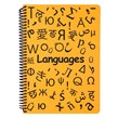 دفتر زبان 2 خط سیمی 100 برگ طرح Languages دات نوت