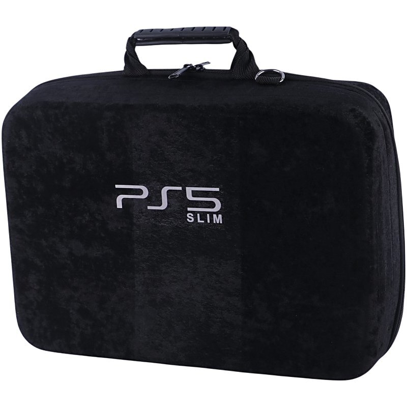 کیف کنسول بازی PS5 Slim مخملی مشکی + نگهدارنده هدست