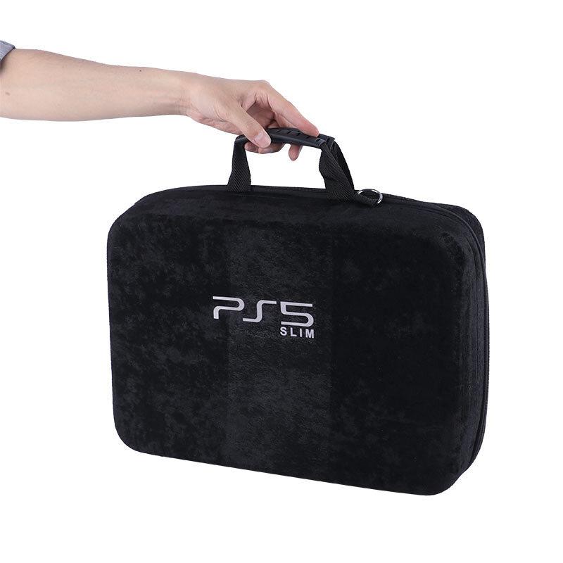 کیف کنسول بازی PS5 Slim مخملی مشکی + نگهدارنده هدست