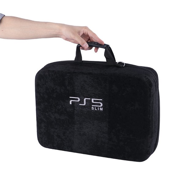 کیف کنسول بازی PS5 Slim مخملی مشکی + نگهدارنده هدست