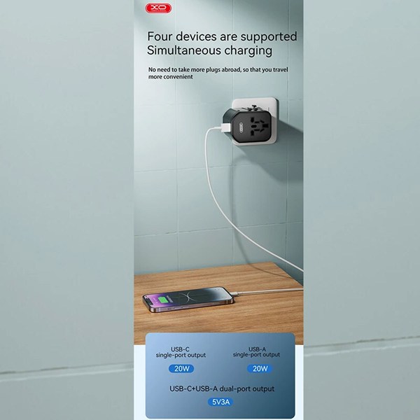 شارژر دیواری 20 وات ایکس او XO-WL13 QC PD 3A