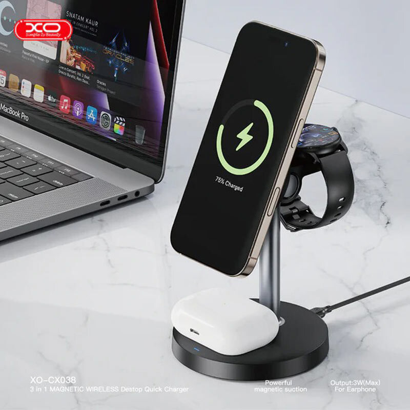 هولدر و شارژر وایرلس 15 وات ایکس او XO-CX038