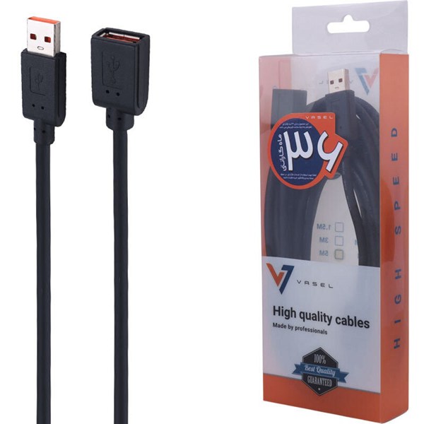 کابل افزایش طول USB واصل Vasel طول 5 متر