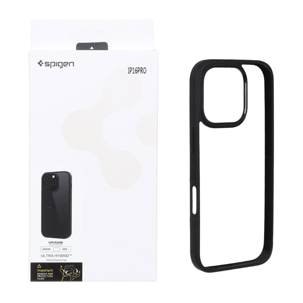 قاب اورجینال Spigen با توری اسپیکر فلزی Apple iPhone 16 Pro - مشکی (پک دار)