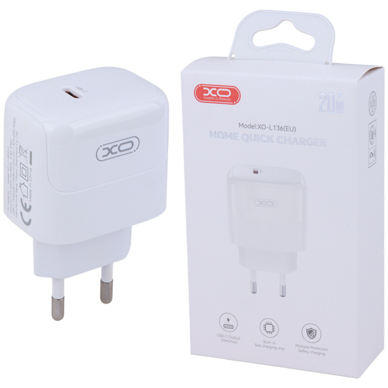 شارژر دیواری 20 وات ایکس او XO-L136 EU PD 3A