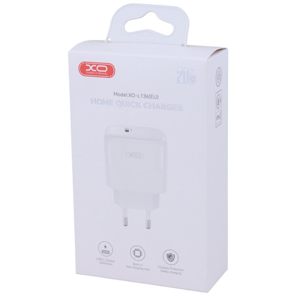 شارژر دیواری 20 وات ایکس او XO-L136 EU PD 3A