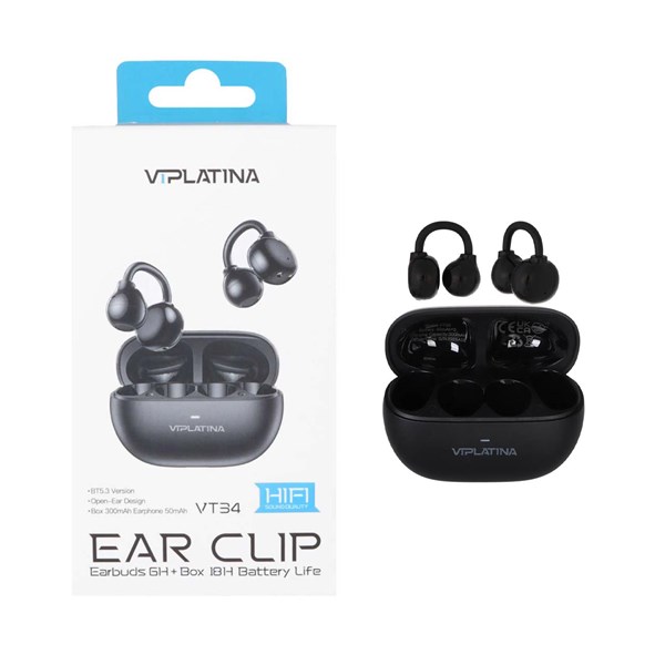 ایرفون بی سیم VIPLATINA مدل VT34 - مشکی (گارانتی 18 ماه تعویض نیکان همراه)