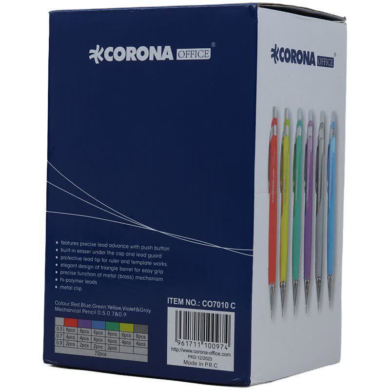 مداد نوکی میلی متر کرونا CO7010C بسته 72 عددی