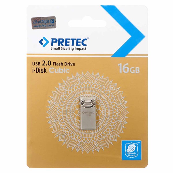 Pretec Cubic USB 2.0 Flash Memory - 16GB - نقره ای (گارانتی فراگامان)