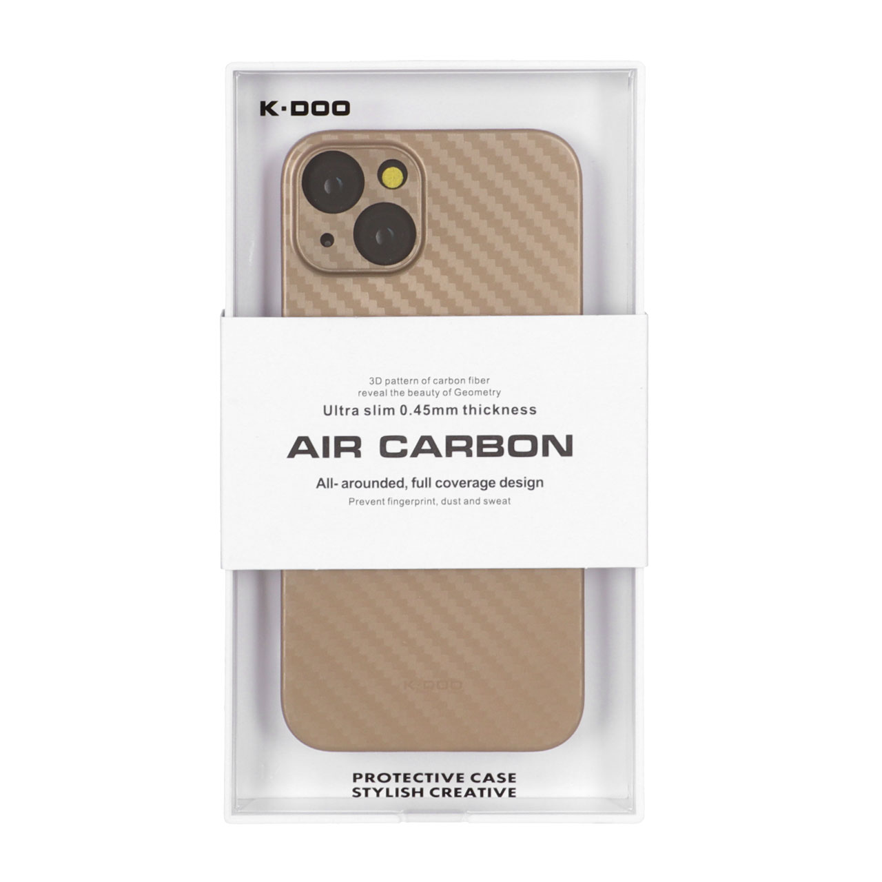 قاب محافظ لنزدار Original KDoo Air Carbon مدل Apple iPhone 13 / iPhone 14 - طلایی ( پک دار) - NTC
