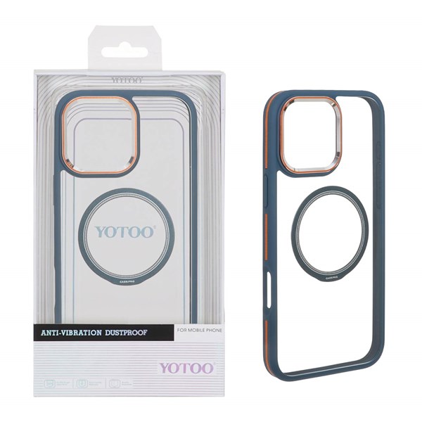 قاب اورجینال Yotoo شفاف MagSafe لنز فلزی Apple iPhone 16 Pro Max - سرمه ای (پک دار) - NTC