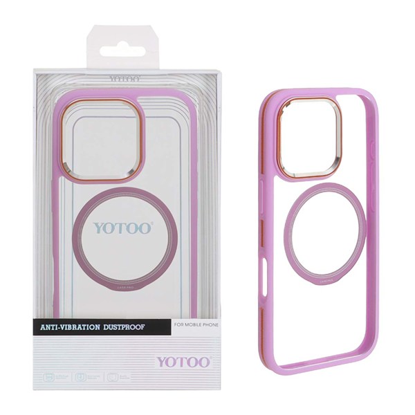 قاب اورجینال Yotoo شفاف MagSafe لنز فلزی Apple iPhone 16 Pro - یاسی (پک دار) - NTC