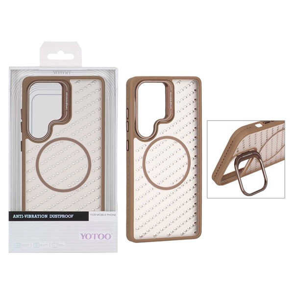 قاب اورجینال Yotoo مات MagSafe استندشو Samsung Galaxy S25 Ultra - نسکافه ای (پک دار) - NTC