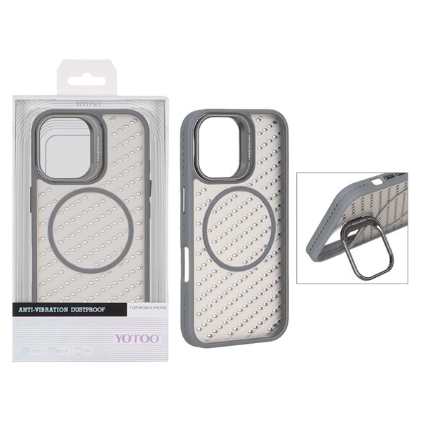 قاب اورجینال Yotoo مات MagSafe استندشو Apple iPhone 16 - خاکستری (پک دار) - NTC