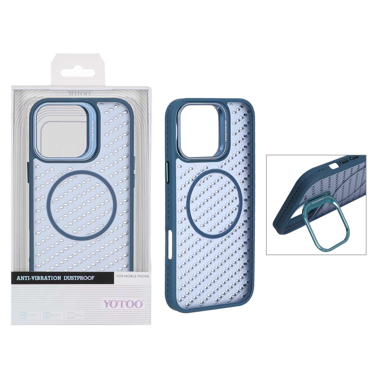 قاب اورجینال Yotoo مات MagSafe استندشو Apple iPhone 16 Pro Max - سرمه ای (پک دار) - NTC