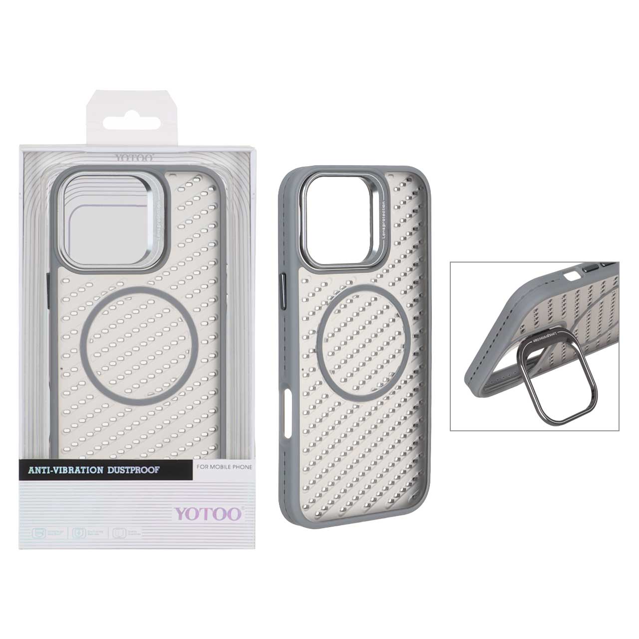 قاب اورجینال Yotoo مات MagSafe استندشو Apple iPhone 16 Pro Max - خاکستری (پک دار) - NTC