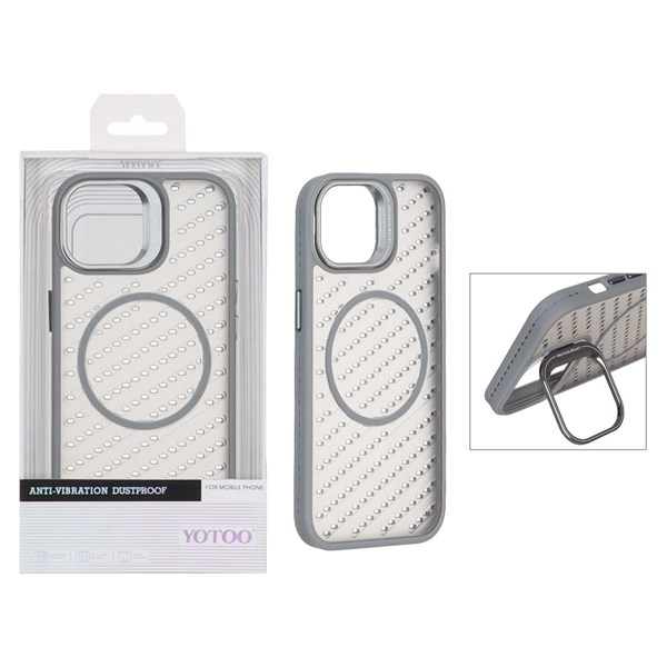 قاب اورجینال Yotoo مات MagSafe استندشو Apple iPhone 15 / iPhone 14 / iPhone 13 - خاکستری (پک دار) - NTC