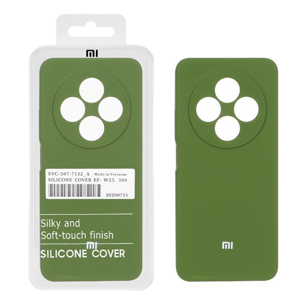 قاب سیلیکونی پاک کنی اورجینال درجه یک Xiaomi Redmi 14C / Redmi A4 / Poco C75 - سبز زیتونی (پک دار)