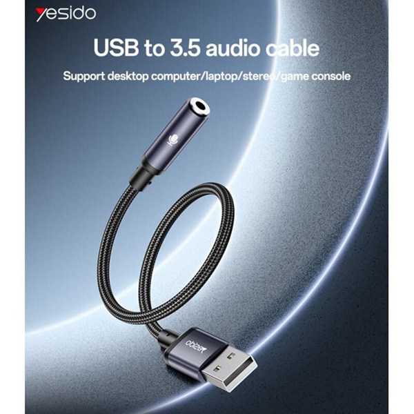 تبدیل USB به جک 3.5 میلی متری یسیدو YAU46