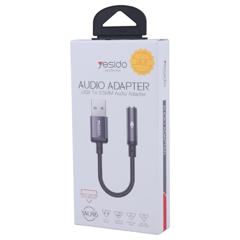 تبدیل USB به جک 3.5 میلی متری یسیدو YAU46