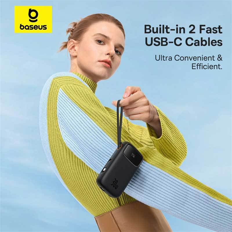 پاور بانک فست شارژ باسئوس QPow2 PPQD4-10C P1005500 QC3.0 PD 30W ظرفیت 10000 میلی آمپر ساعت